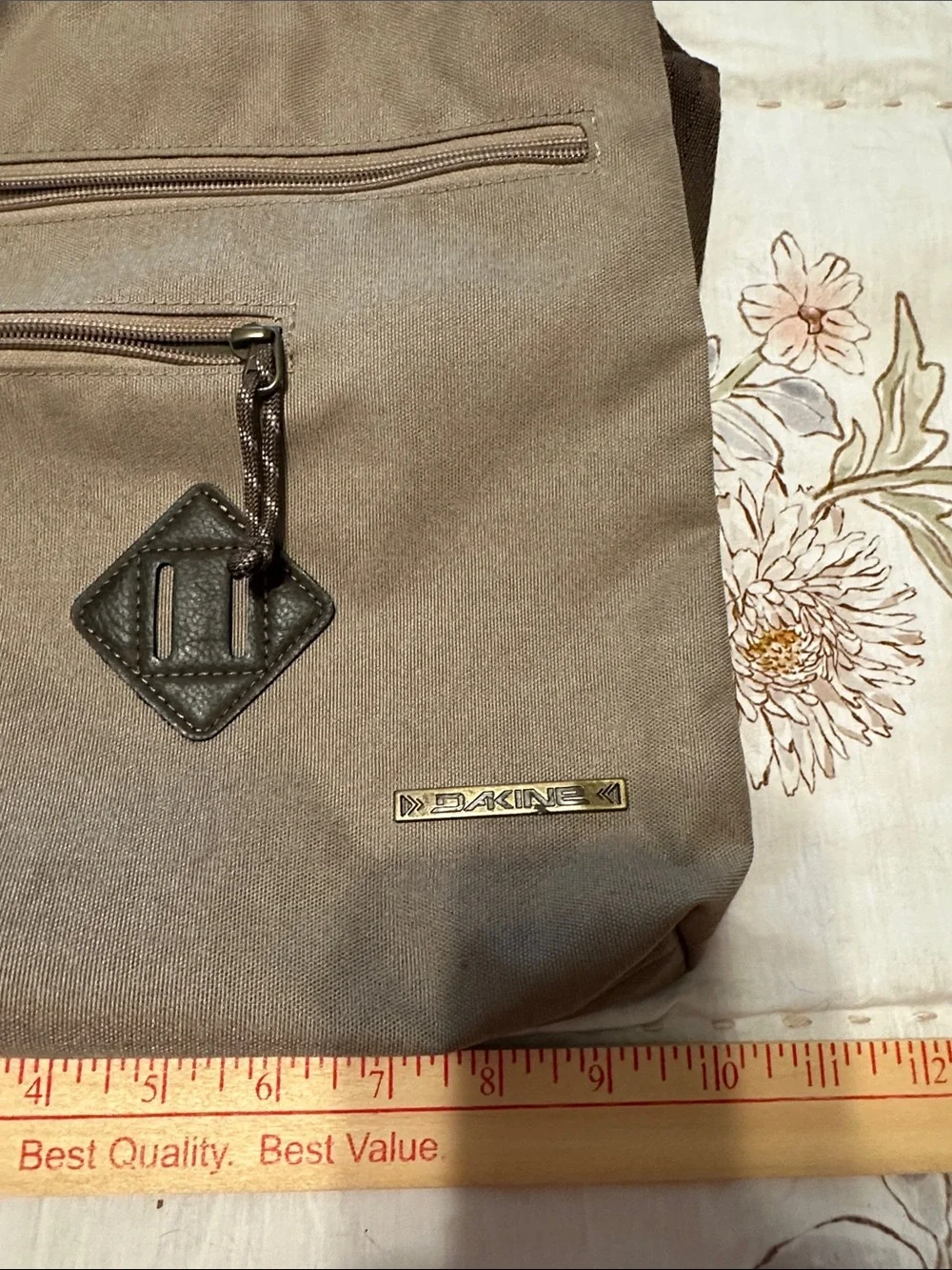 Dakine Taupe Brown Crossbody Messenger Bag with Dark Brown Strap